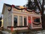 decorated house with bows